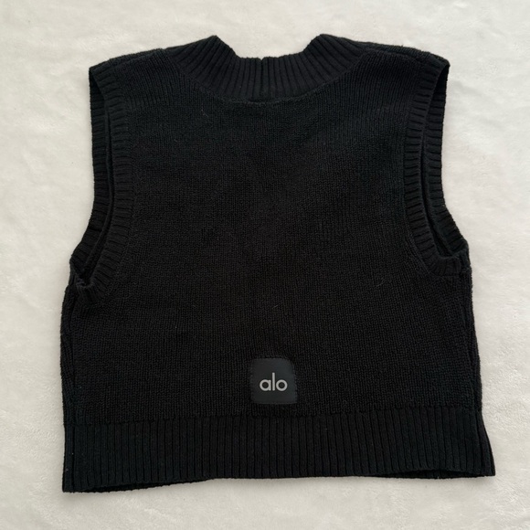 ALO Yoga Supernatural Sweater Tank Cropped Black XS - Picture 7 of 9